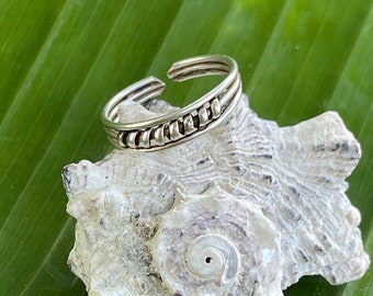 Toe ring DIRYA 925.- Silver - flexible ring women men foot jewelry Adjustable size