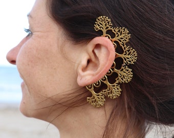 Ear clamp LEBENSBAUM Elf earring Ear cuff Gold Tree of Life