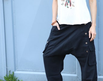 Harem Pants BLACK Sarouel Unisex