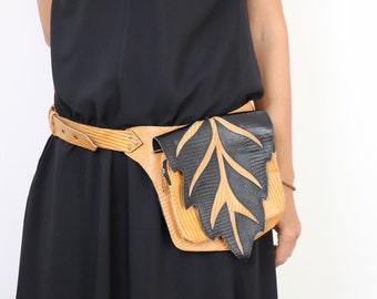 Waist bag NATURE leather belt bag Belly bag Unisex