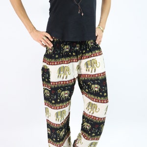 Pantalon pompe GOLDEN ELEPHANT en viscose en noir / blanc pantalon femme pantalon de yoga pantalon de yoga