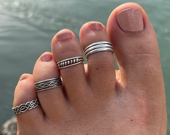 Toe ring DAYA 925.- silver flexible ring women men foot jewelry adjustable size infinity celtic ring