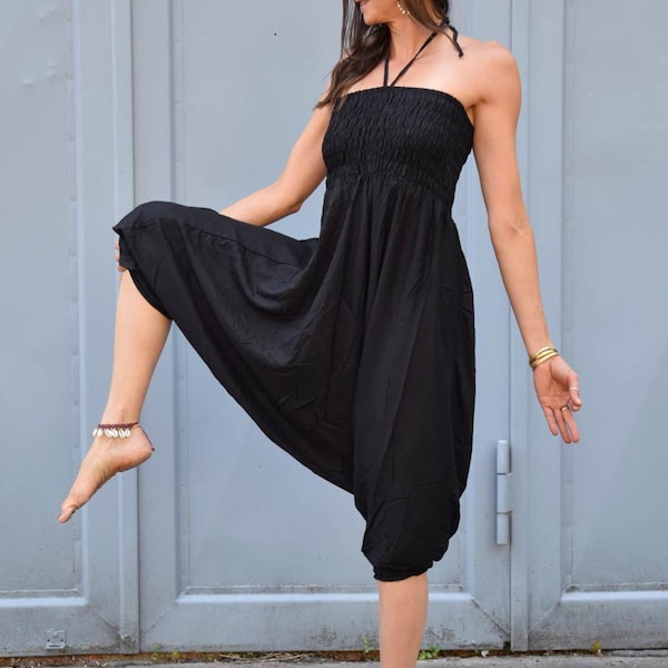 Sarouel UNI NOIR *Noir* robe pantalon Sarouel pour femme en viscose pantalon de yoga