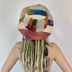 Patchwork Hanfhut Bunt – Unisex Sonnenhut – Boho Festival Hut – Nachhaltiger Sommerhut – Handmade Nepal – Breite Krempe Hut