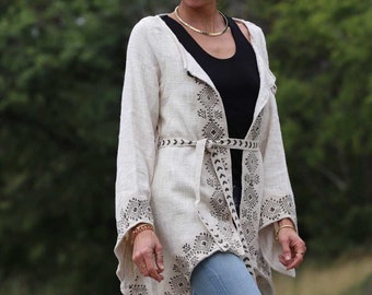 Natur Cardigan MANA Strickjacke aus reiner Baumwolle