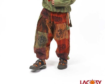 Kids Harem Pants Patchwork Stonewash Kids Goa Pants