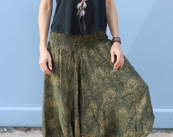 Harem pants PAISLEY pants dress Alibaba pants made of viscose in GREEN women's pants