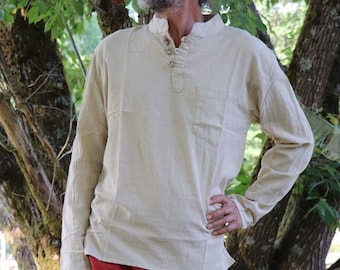 Naturhemd HANF Fisherman Kurtha Shirt Männerhemd