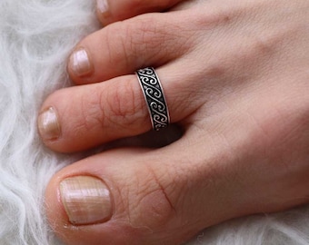 Toe Ring JARA made of 925 Sterling Silver Flexible Ring Women's Men's Foot Jewelry Size Adjustable