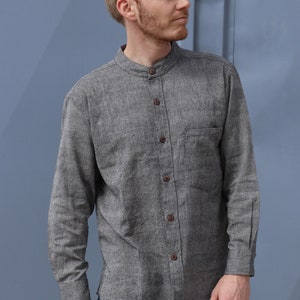 Lightweight men's shirt with cuffs in GRAY image 2