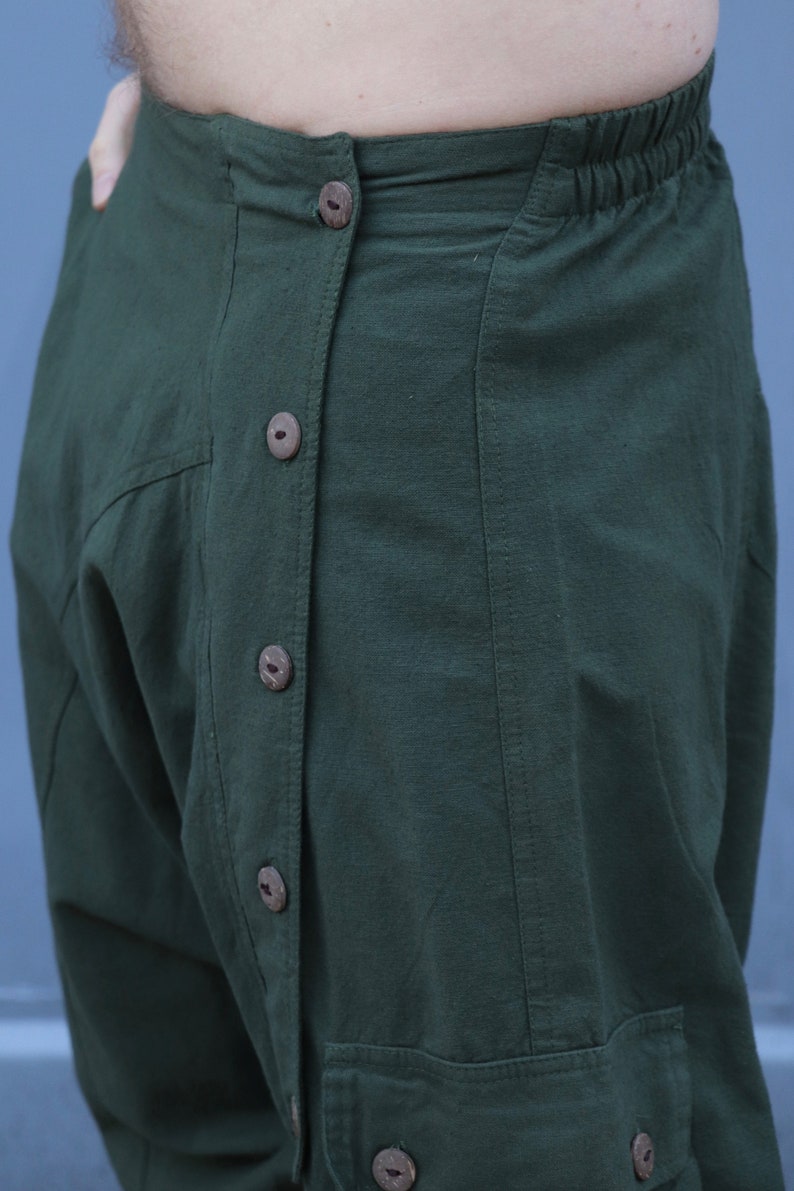 Short Afghani khaki Sarouel trousers