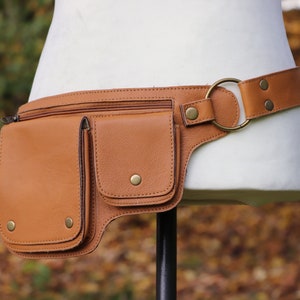 Leather Belt Bag Waist Bag COGNAC Hipbag image 1
