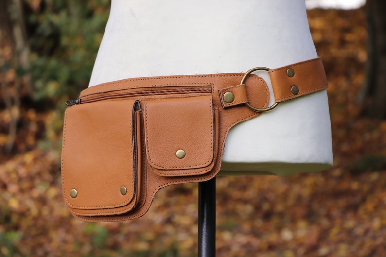 Leather Belt Bag Waist Bag COGNAC Hipbag image 1