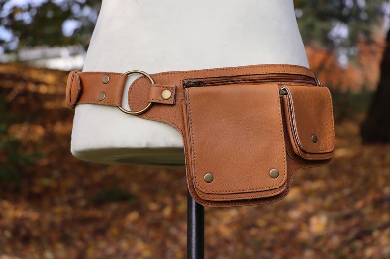 Leather Belt Bag Waist Bag COGNAC Hipbag image 2