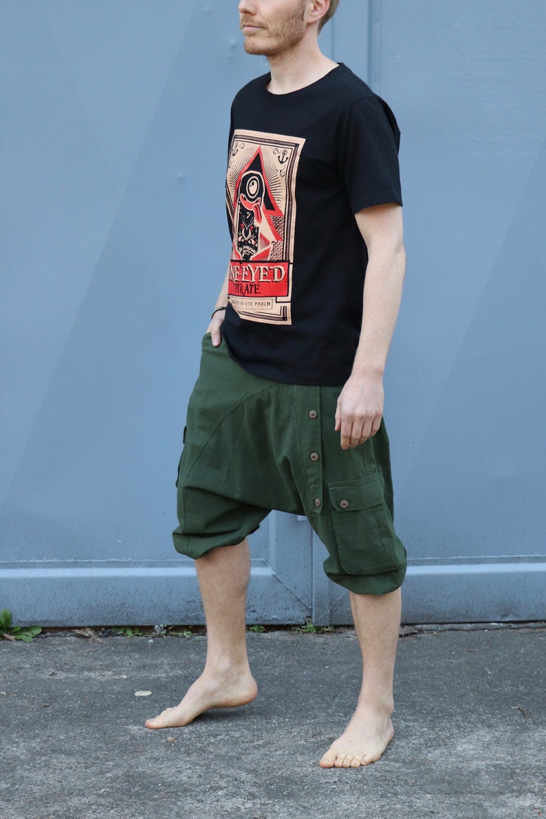 Short Afghani khaki Sarouel trousers