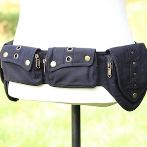 Gürteltasche MYTHOS SCHWARZ vegane Bauchtasche aus Baumwolle Hüfttasche