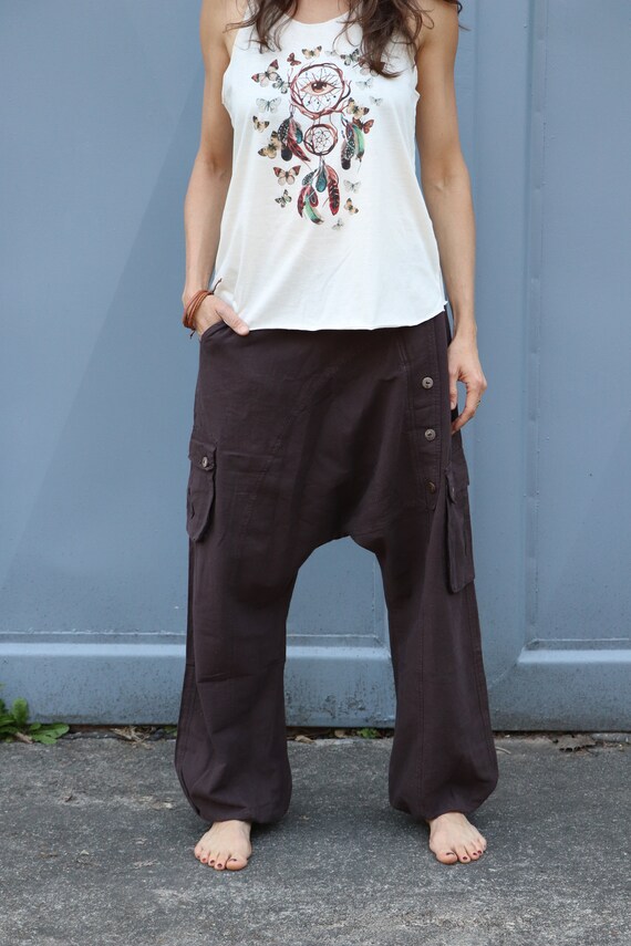 Harem Trousers Sarouel Unisex Brown