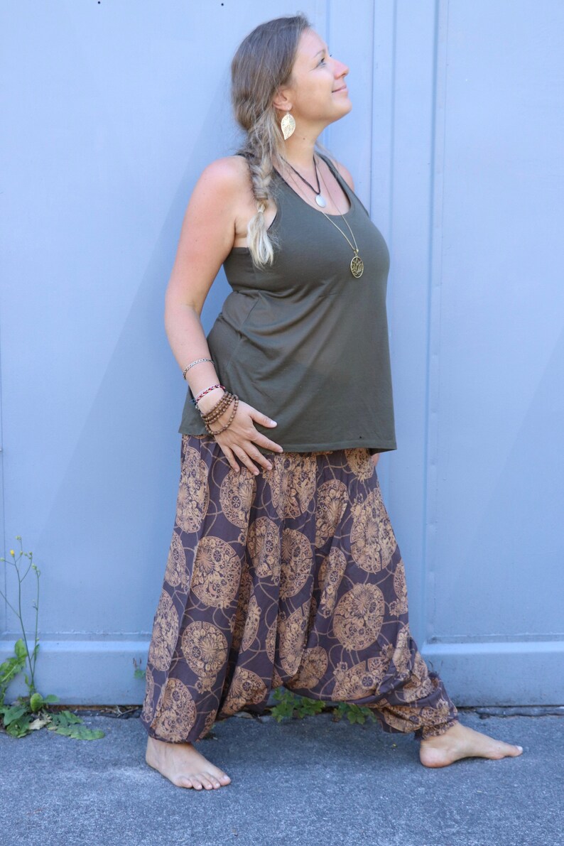 Harem pants trouser dress jumpsuit Brown Universe image 3