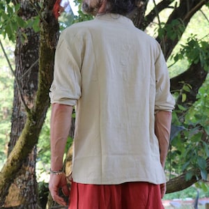Naturhemd HANF Fisherman Kurtha Shirt Männerhemd 画像 5