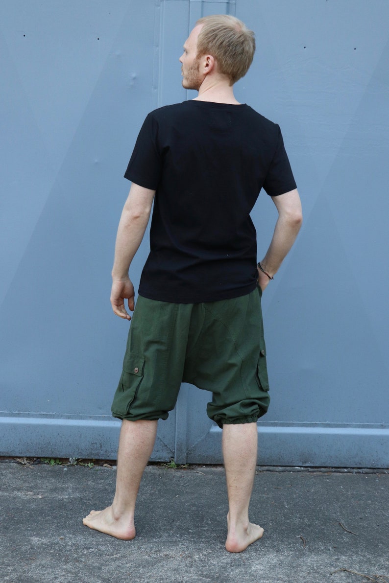 Short Afghani khaki Sarouel trousers