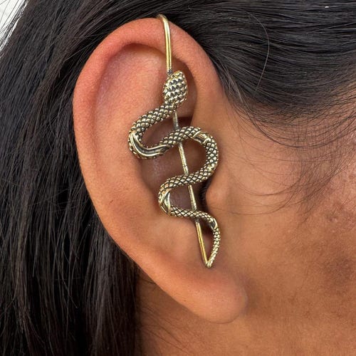 Snake Cuff Earrings | Golden Snake Ear Cuff | Magical Elf Ear Cuff Gold
