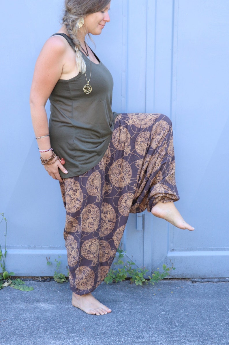 Harem pants trouser dress jumpsuit Brown Universe image 2