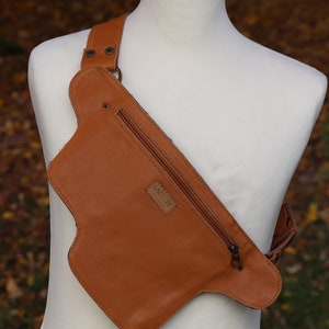 Leather Belt Bag Waist Bag COGNAC Hipbag image 4