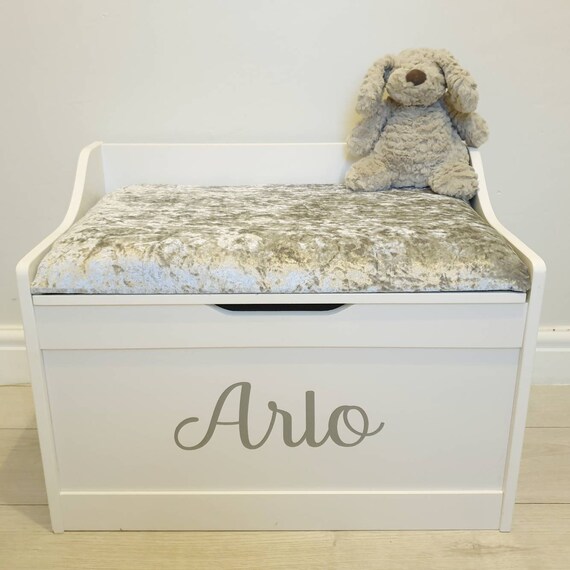 personalised toy box crushed velvet