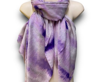 Pincelada brillante bufanda de mezcla de algodón púrpura / primavera verano bufanda de otoño / regalos para la madre / bufanda mujeres / regalos de cumpleaños / regalos de Navidad