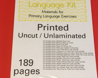 Pre Reading Series - Language Kit - Montessori Materials- (PRINTED) - Montessori Material for Primary Language