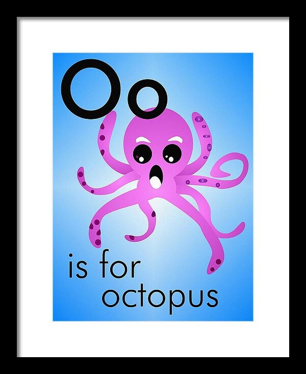 O is for Octopus Wall Flashcards Nursery Print Instant - Etsy Singapore