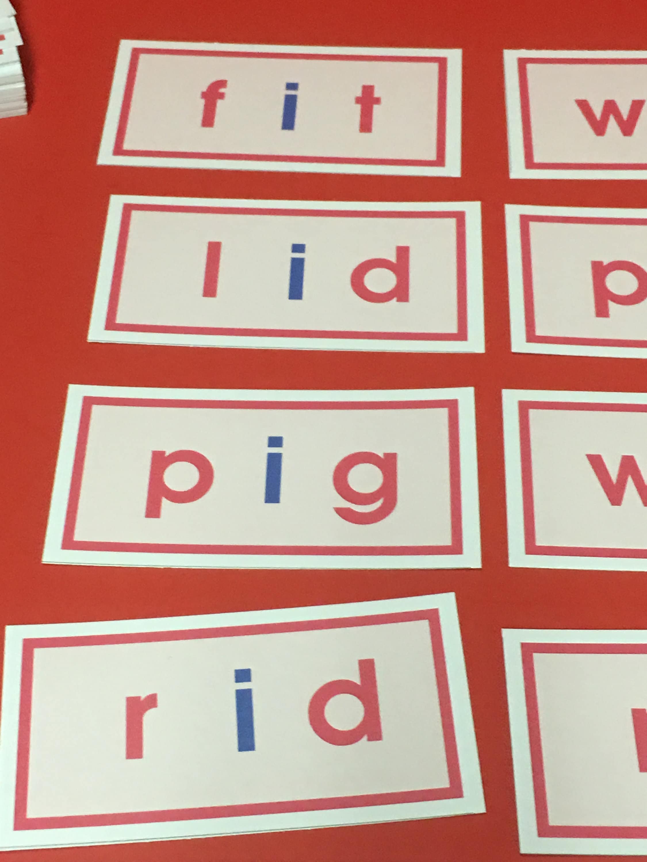 Pink Series Montessori - CVC WORD FAMILIES Flash Cards - 150 Card Set ...