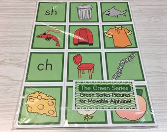The Green Series - Pictures for Moveable Letters- Montessori Materials for  Primary Language