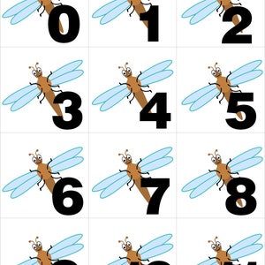 INSTANT DOWNLOAD - Dragonflies - Numbers 0-31 Pocket Chart Cards - CALENDAR - Perfect for Preschool - Kindergarten - homeschool -