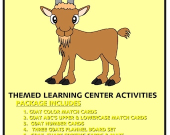 INSTANT DOWNLOAD - Goats - Themed  Activities Package for  Learning Centers  - Perfect for Preschool - Kindergarten - homeschool -