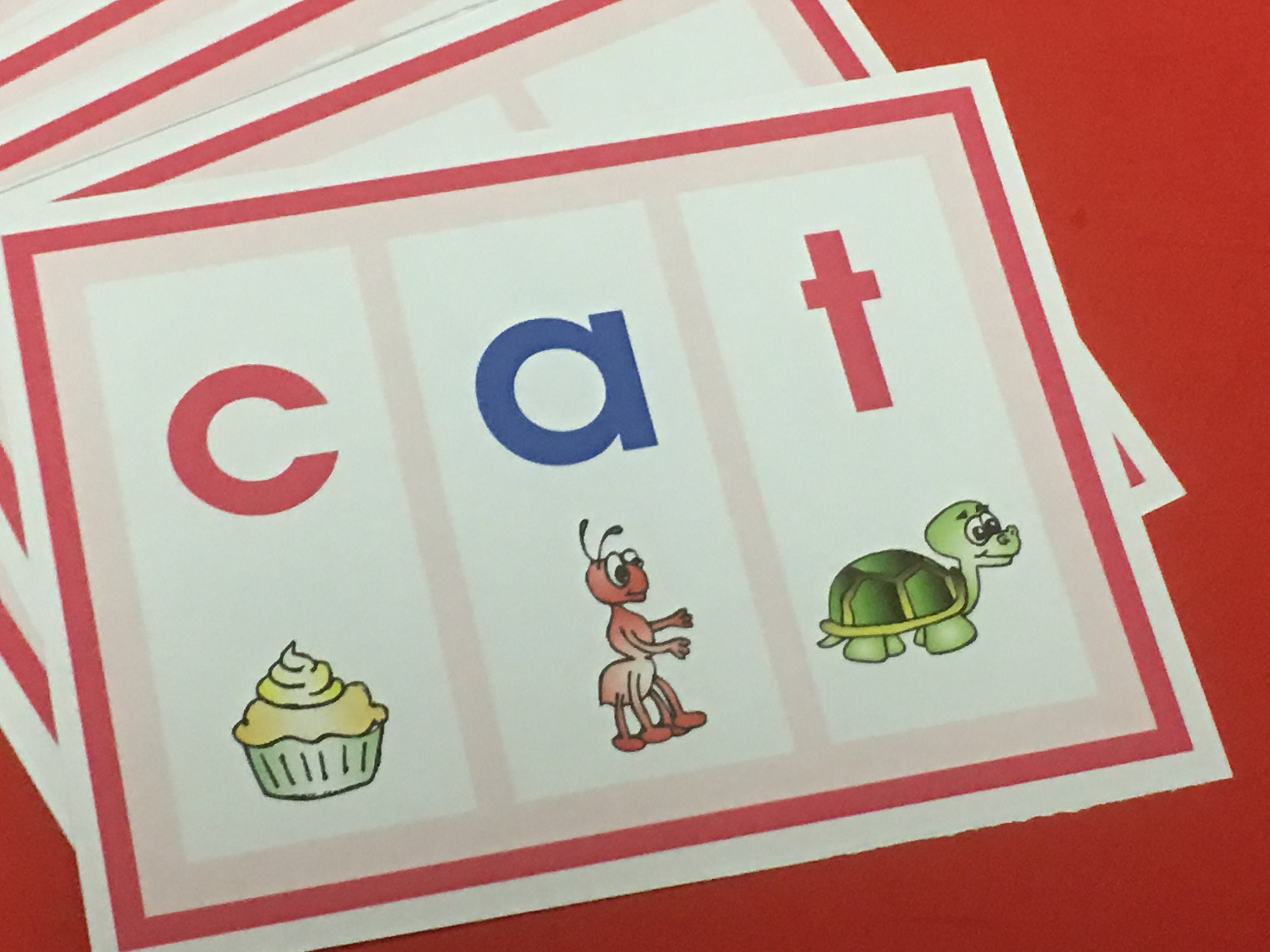 Pink Series Montessori - CVC LETTER & SOUND Flashcards - 40 Laminated ...