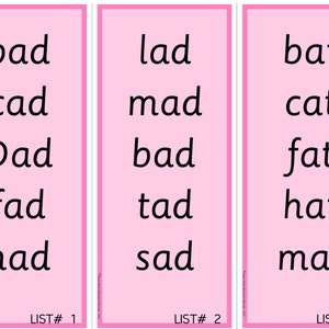 PINK SERIES | Montessori Activity - Word List | Educational Material | Homeschooling | (14 pages)- Montessori PRINTED