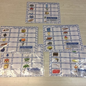 The Blue Series - Complete - Vowel Set - Laminated Mats And Card Sets - Montessori Material for Primary Language
