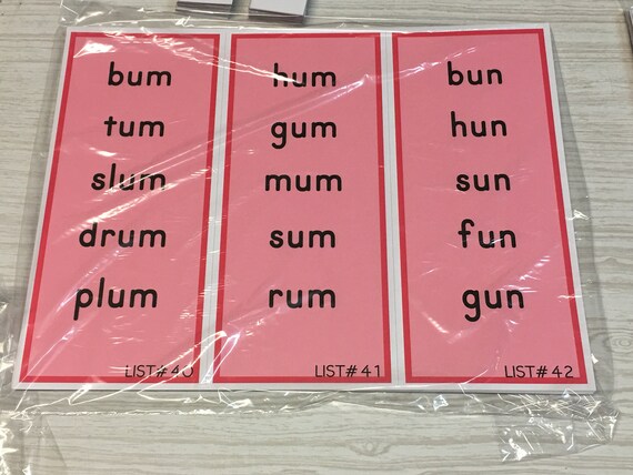 42 lists of 5 words each The Pink Series Word Lists Montessori 42 lists of 5 words each The Pink Series Word Lists Montessori
