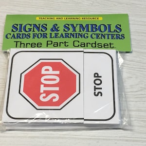 Signs & Symbols  - Cards for Learning Center - Three  Part Cards - Activity Cards