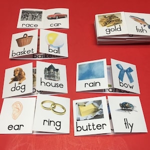 Compound Words -  Cards for Learning Center - 33 Flip Cards - Activity Cards