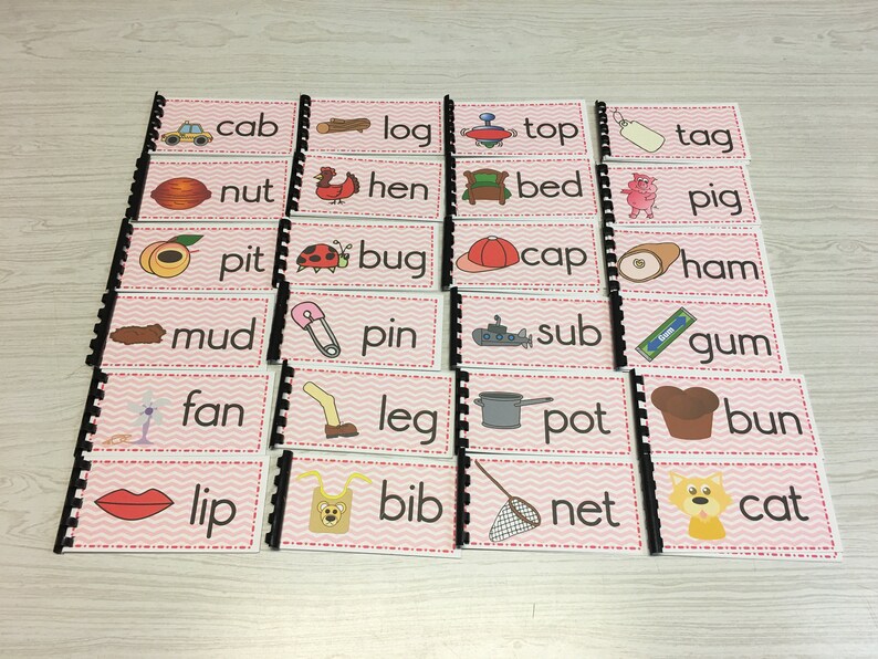The Pink Series - 24 CVC Word Families Booklets- Montessori Material ...