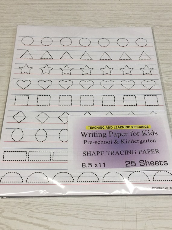 Writing Paper for Kids Shape Tracing Paper 11 X 8.5 In, 20 Lb, 25 Sheets -   Hong Kong