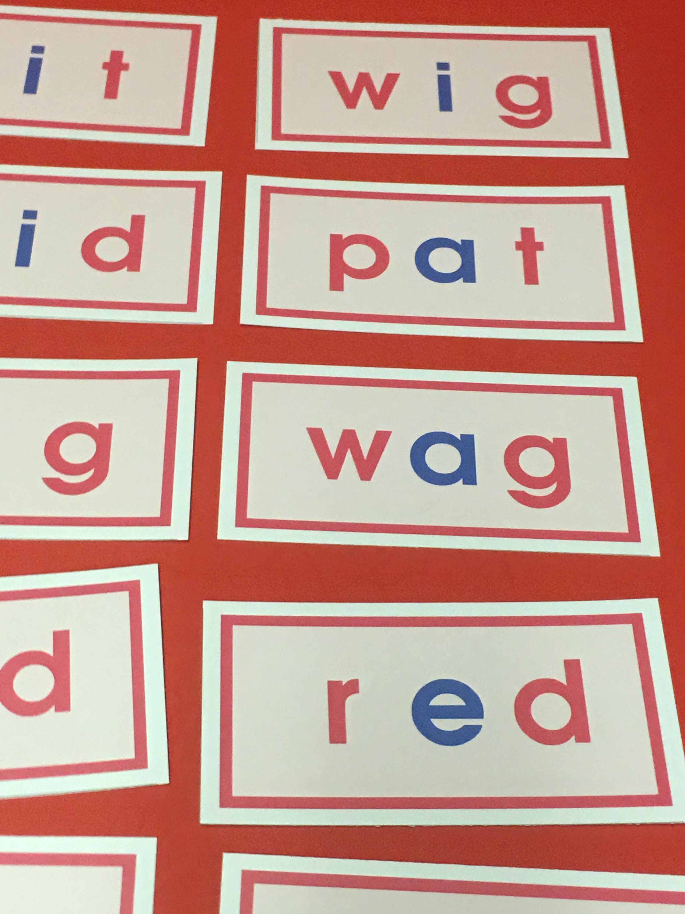 Pink Series Montessori - CVC WORD FAMILIES Flash Cards - 150 Card Set ...