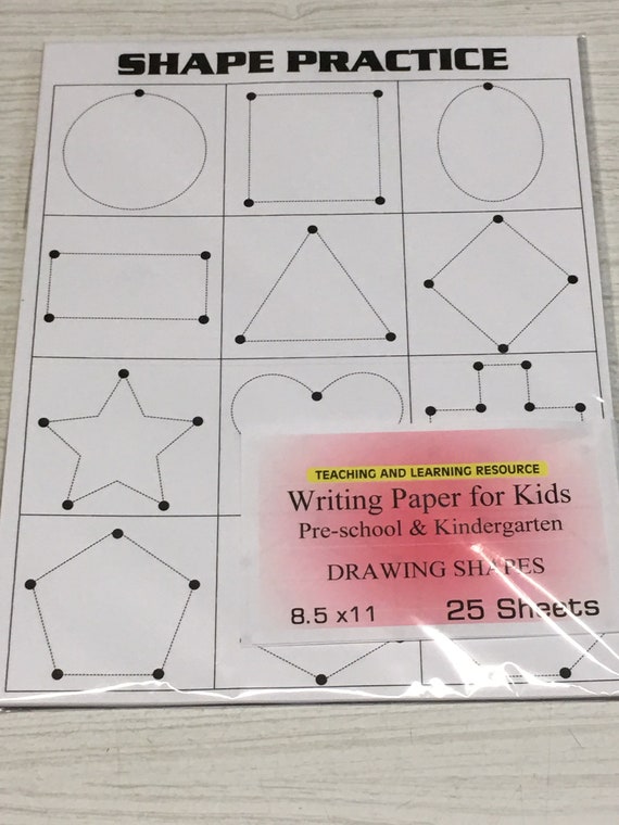 Writing Paper for Kids drawing Shapes 11 X 8.5 In, 20 Lb, 25 Sheets 