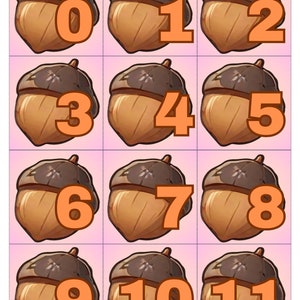 INSTANT DOWNLOAD - Acorns - Numbers 0-31 Pocket Chart Cards - CALENDAR   - Perfect for Preschool - Kindergarten - homeschool -