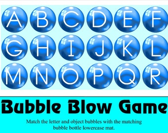 INSTANT DOWNLOAD - Bubble Blowing Game - Activity Set for  Learning Centers  - Perfect for Preschool - Kindergarten - homeschool -