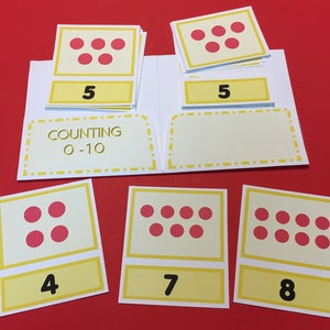 DESCARGA INSTANTE - Contar 0-10 - Juego de cartas y folio de tres partes - Serie previa a la lectura - Materiales Montessori para el idioma principal -