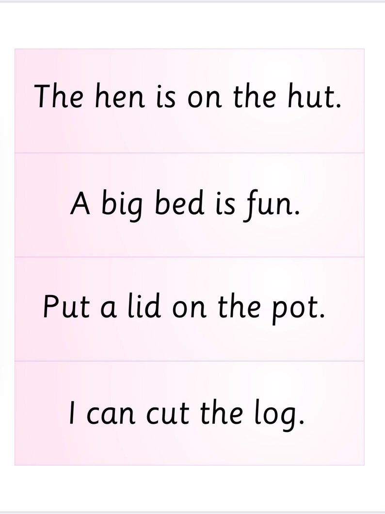 Homeschooling PINK SERIES PDF Educational Material Reading Sentences 18 pages Montessori Activity - Montessori Printable