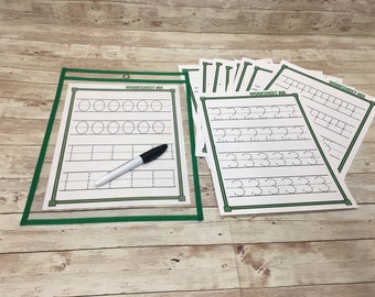 PRACTICE WRITING NUMBERS   - 13 Worksheets - with Reusable Dry Erase Pocket with Reusable Dry Erase Pocket and pen